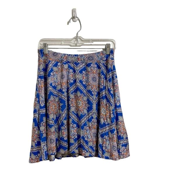 Renee C. Blue Jessica Printed Swing Skirt Sz MP NWT - Picture 1 of 10